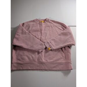 Yellow Label Co One Size Boxy Crewneck Sweatshirt Pink Fleece Oversized Heavy